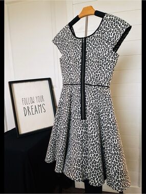 ⭐️ Rachel Zoe Black and White Polka Midi Dress